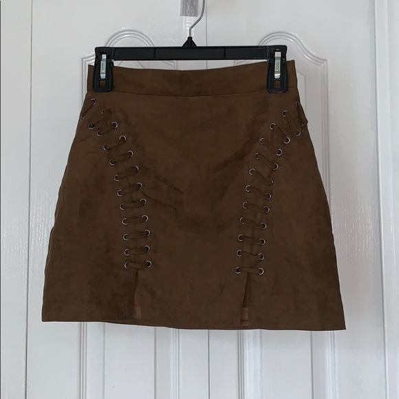 LF Dresses & Skirts - LF Millau Brown Suede Mini Skirt